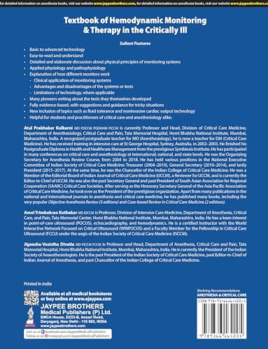 TEXTBOOK OF HEMODYNAMIC MONITORING & THERAPY IN THE CRITICALLY ILL - Retail Maharaj