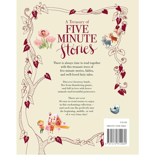 A Treasury of Five Minute Stories | Collection of Fables and Well-Loved Fairy Tales Stories | For 8 to 10 Year Old - Retail Maharaj