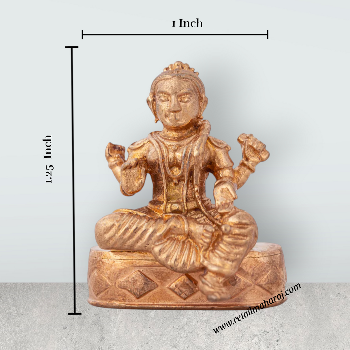 Balambigai Statue Sitting On Base - 1.25 x 1 Inches | Panchaloha Statue/ Balambigai Idol for Pooja - Retail Maharaj