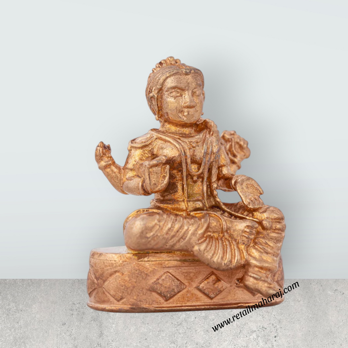 Balambigai Statue Sitting On Base - 1.25 x 1 Inches | Panchaloha Statue/ Balambigai Idol for Pooja - Retail Maharaj