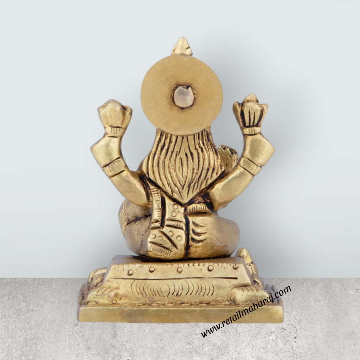 Lakshmi Idol - 3 x 2 Inches | Antique Brass Idol/ Lakshmi Murti/ Laxmi Idol for Pooja/ 270 Gms Approx