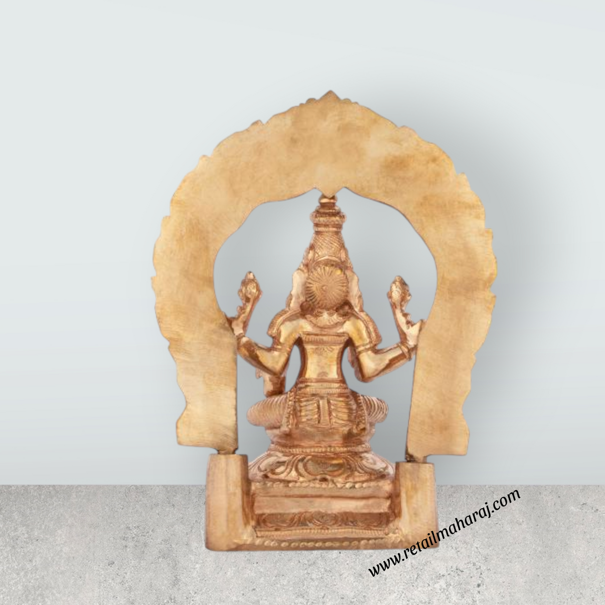 Laxmi Murti with Arch - 6 Inches | Lakshmi Idol/ Panchaloha Statue/ Lakshmi Murti for Pooja/ 900 Gms Approx - Retail Maharaj