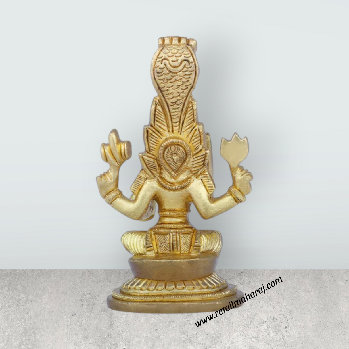 Karumariamman Statue – Antique Brass Sitting Karumariamman Idol for Pooja (3.75 x 2.5 Inches | 340 g) - Retail Maharaj