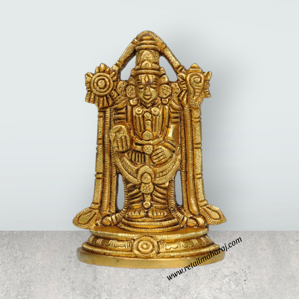 Balaji Murti - 4 Inches | Lord Balaji Idol/ Brass Statue/ Balaji Statue for Pooja - Retail Maharaj