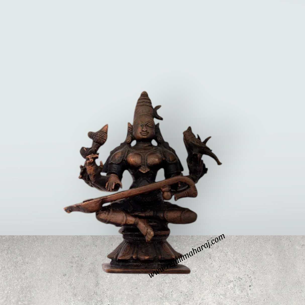 Raja Matangi Statue - 4.5 x 2.5 Inches | Copper Idol/ Copper Matangi Murti for Pooja/ 520 Gms Approx - Retail Maharaj
