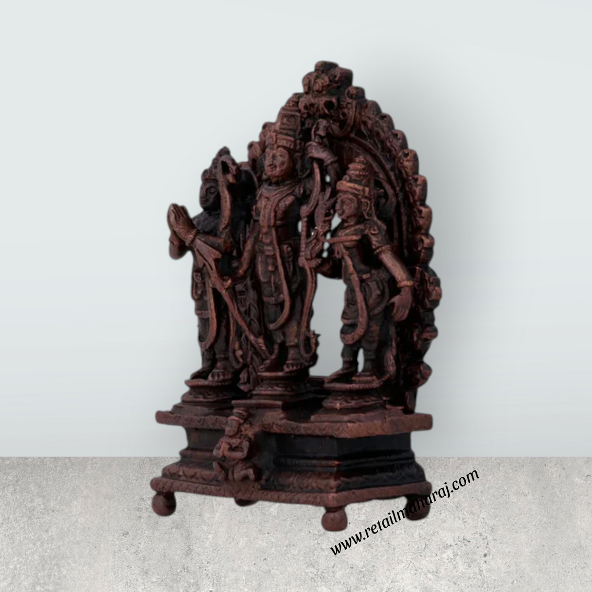 Ram Darbar Murti - 3 x 2.5 Inches | Copper Idol/ Shri Ram Darbar Murti Idol for Pooja/ 140 Gms Approx - Retail Maharaj