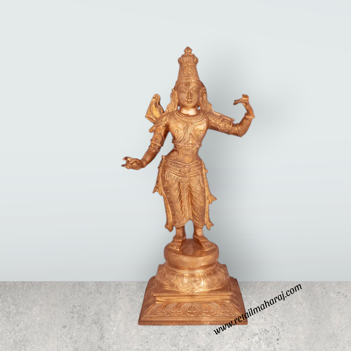 Ramar Murti Set - 18 x 8.5 Inches | Panchaloha Statue / Sita Ram Laxman Hanuman / Ram Darbar Idol for Pooja - Retail Maharaj