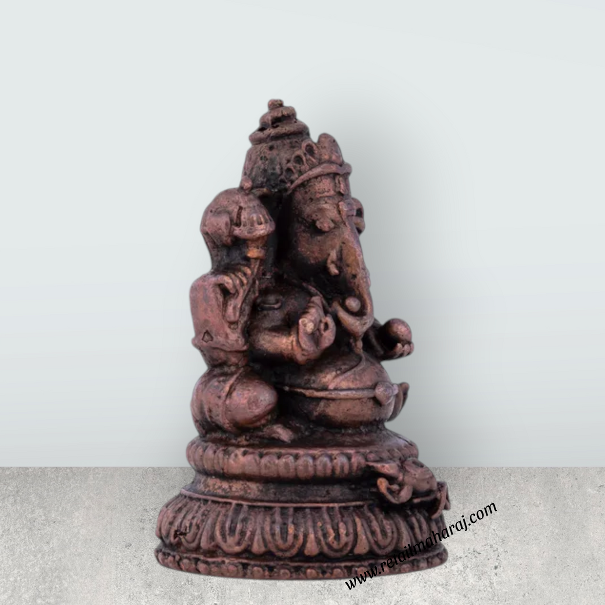 Ganesha Murti Statue - 2.5 x 1.5 Inches | Copper Idol/ Vinayaka Idol for Pooja/ 100 Gms Approx - Retail Maharaj