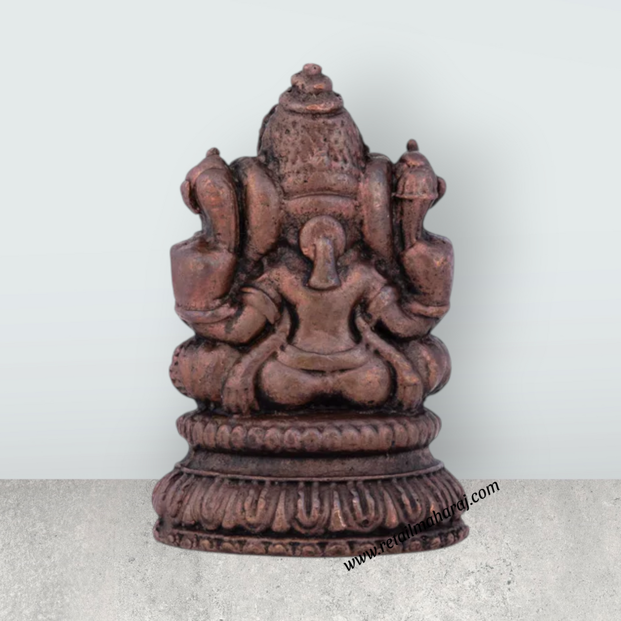 Ganesha Murti Statue - 2.5 x 1.5 Inches | Copper Idol/ Vinayaka Idol for Pooja/ 100 Gms Approx - Retail Maharaj