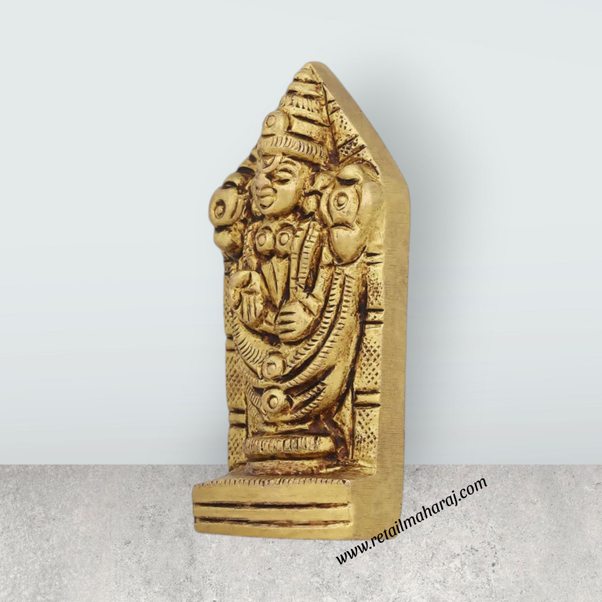 Balaji Murti - 2 x 1 Inches | Antique Brass Idol/ Balaji Idol/ Standing Perumal Statue for Pooja - Retail Maharaj