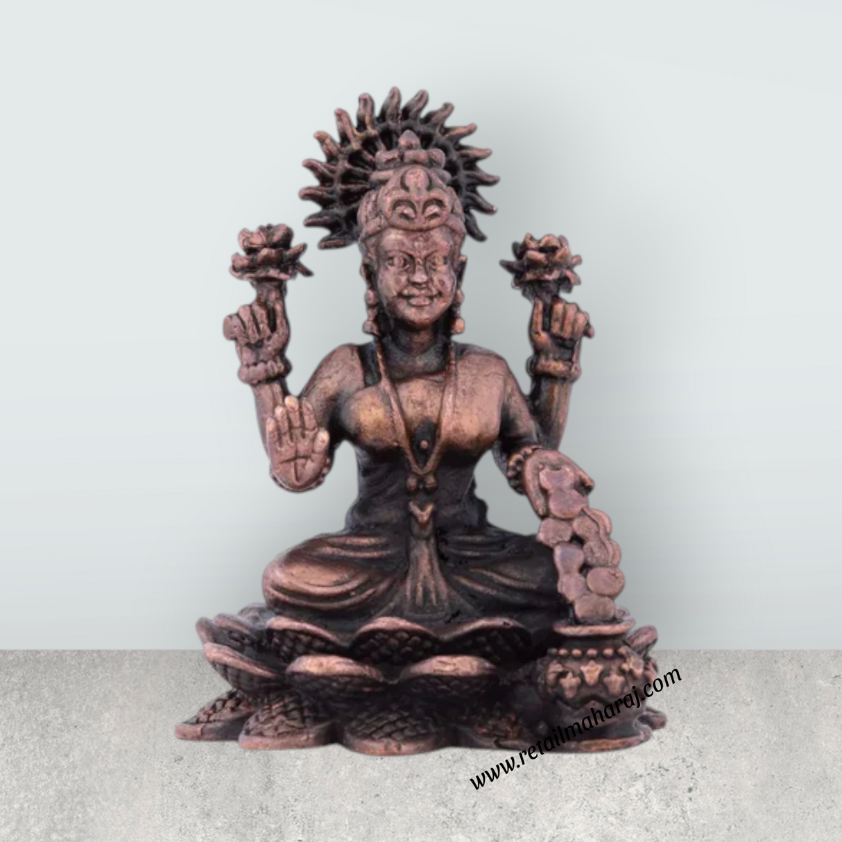 Laxmi Devi Statue – 2.5 Inches Copper Idol for Pooja - Retail Maharaj