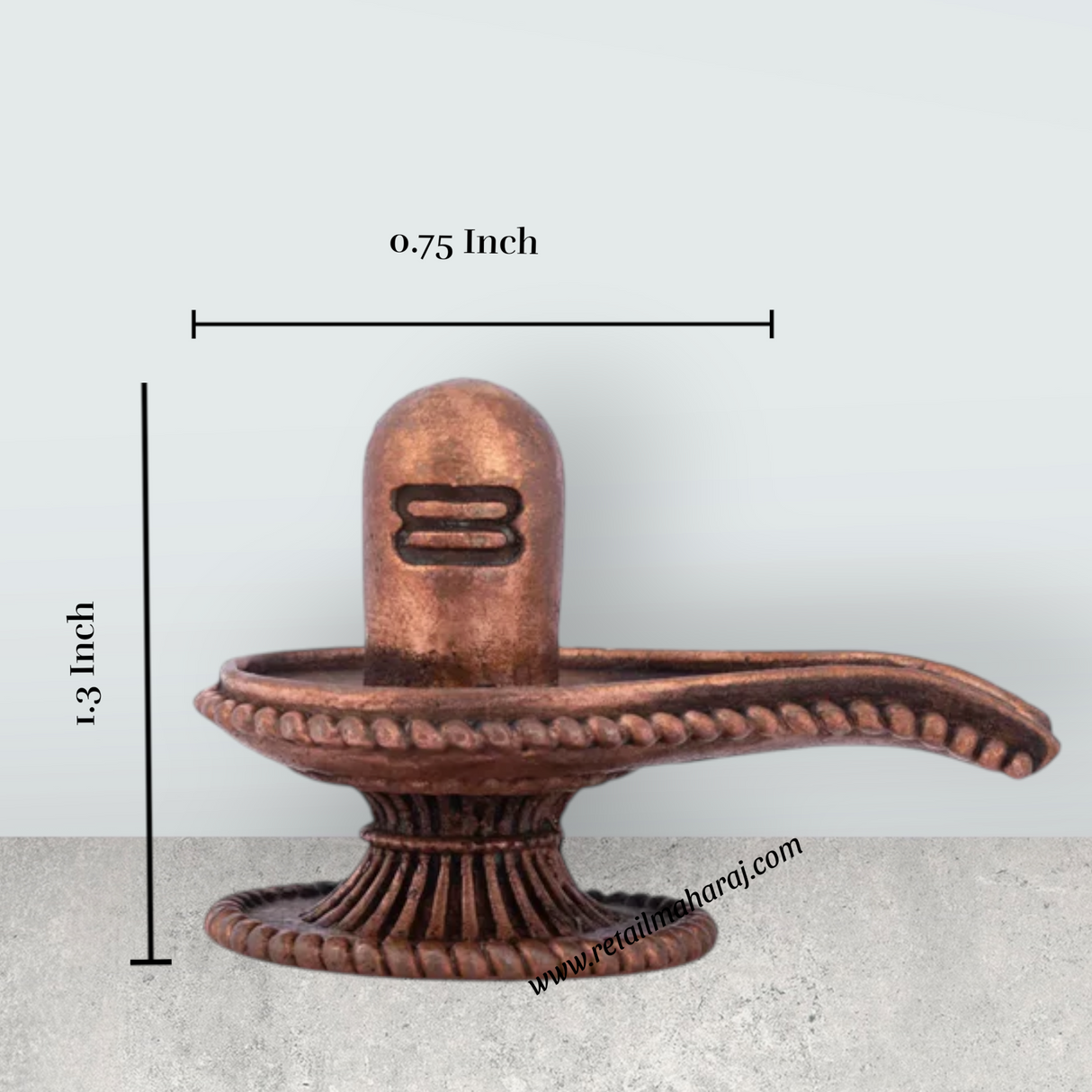 Shiv ling statue - 1.3 x 0.75 Inches | Shiva Statue/ Copper Idol for Pooja/ 65 Gms Approx - Retail Maharaj