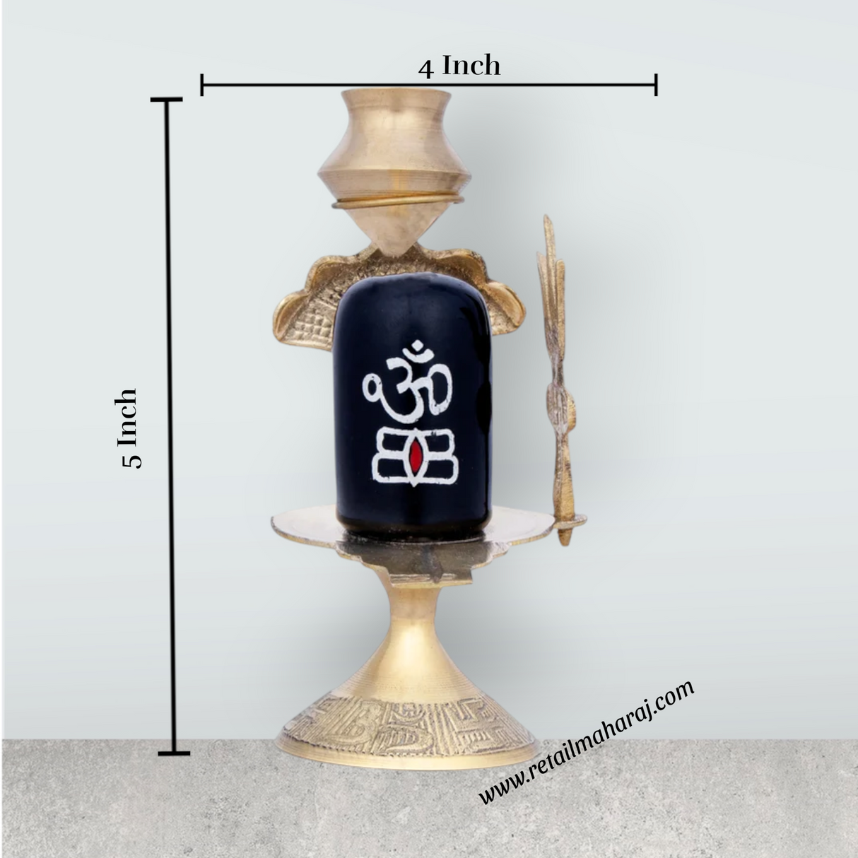 Black Shivling with Nag Dhara Pot - 5 Inches | Brass Idol/ Mahadev Shivling/ Shiva Lingam for Pooja - Retail Maharaj