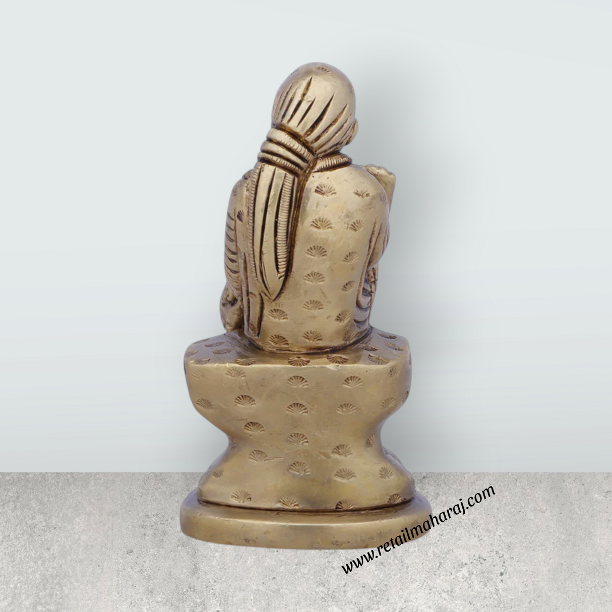 Sai Baba Idol - 2 x 1.5 Inches | Antique Brass Idol/ Sai Baba Statue for Pooja/ 340 Gms Approx