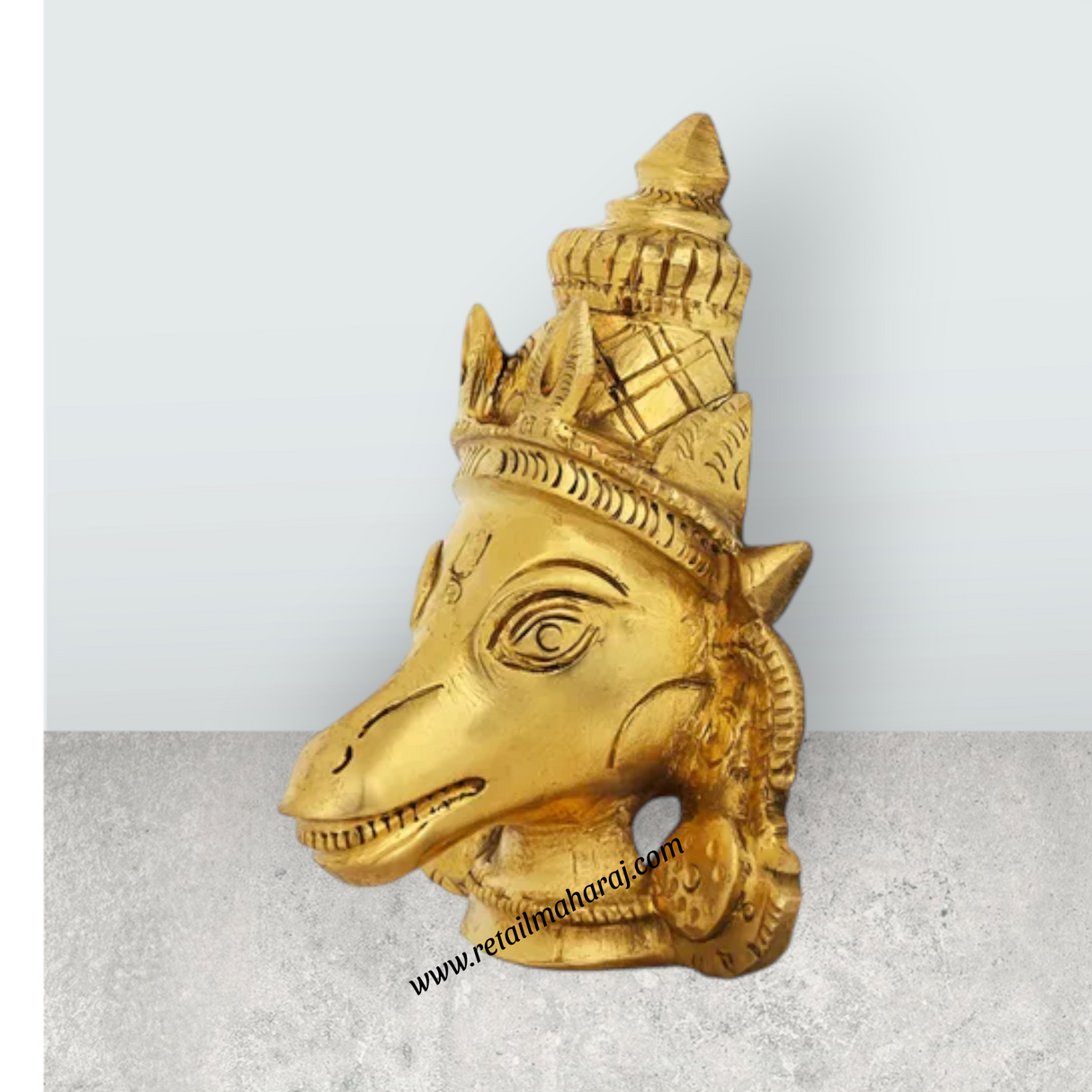 Varahi Face – 5 x 3.5 Inches | Brass Varahi Devi Face / Decorative Hanging For Temple & Home - Retail Maharaj