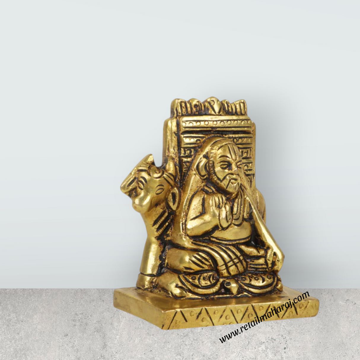 Raghavendra Swamy Idol - 2.5 Inches | Brass Idol/ Raghavendra Swamy Statue for Pooja/ 415 Gms Approx - Retail Maharaj