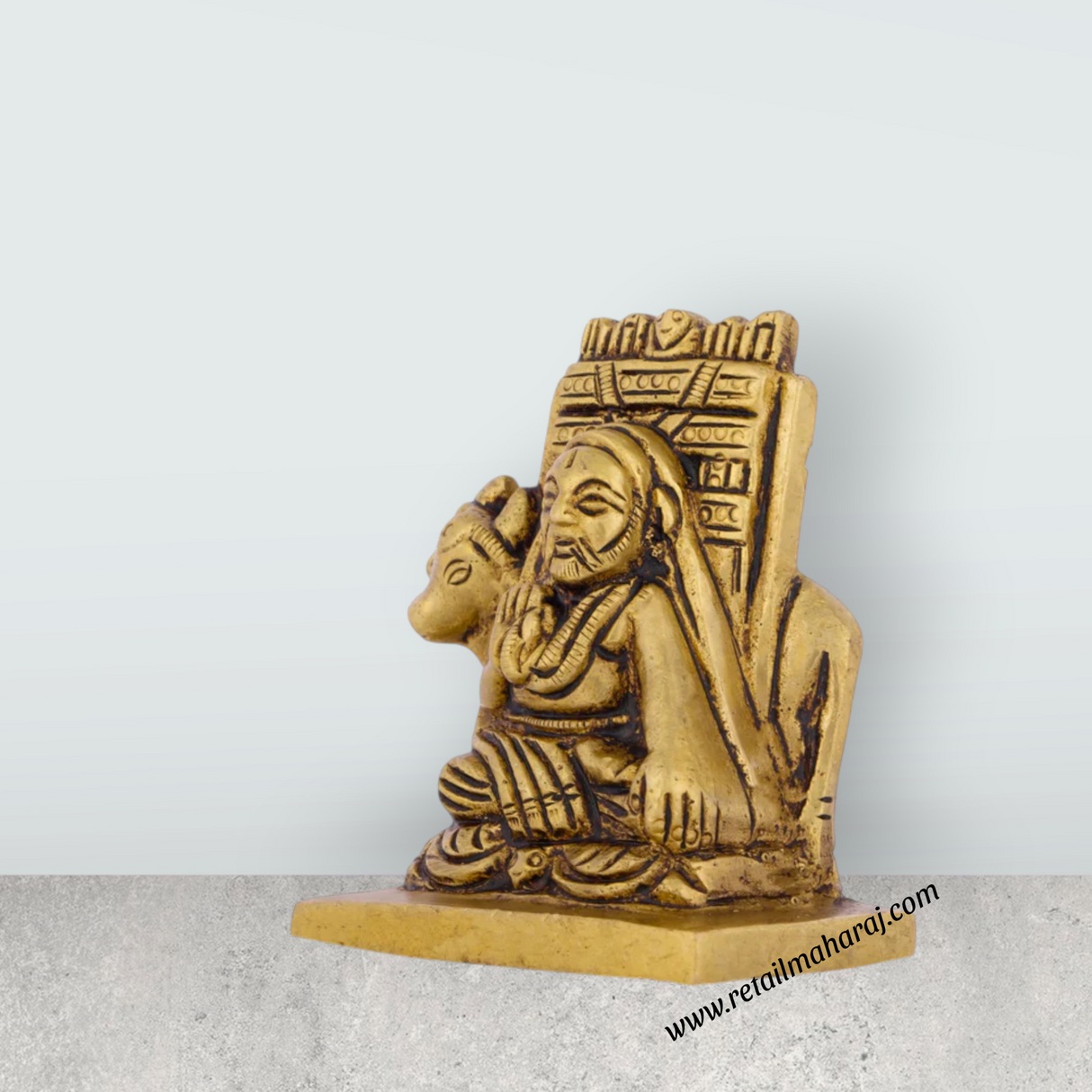 Raghavendra Swamy Idol - 2.5 x 2.25 Inches | Brass Statue/ Raghavendra Statue for Pooja - Retail Maharaj