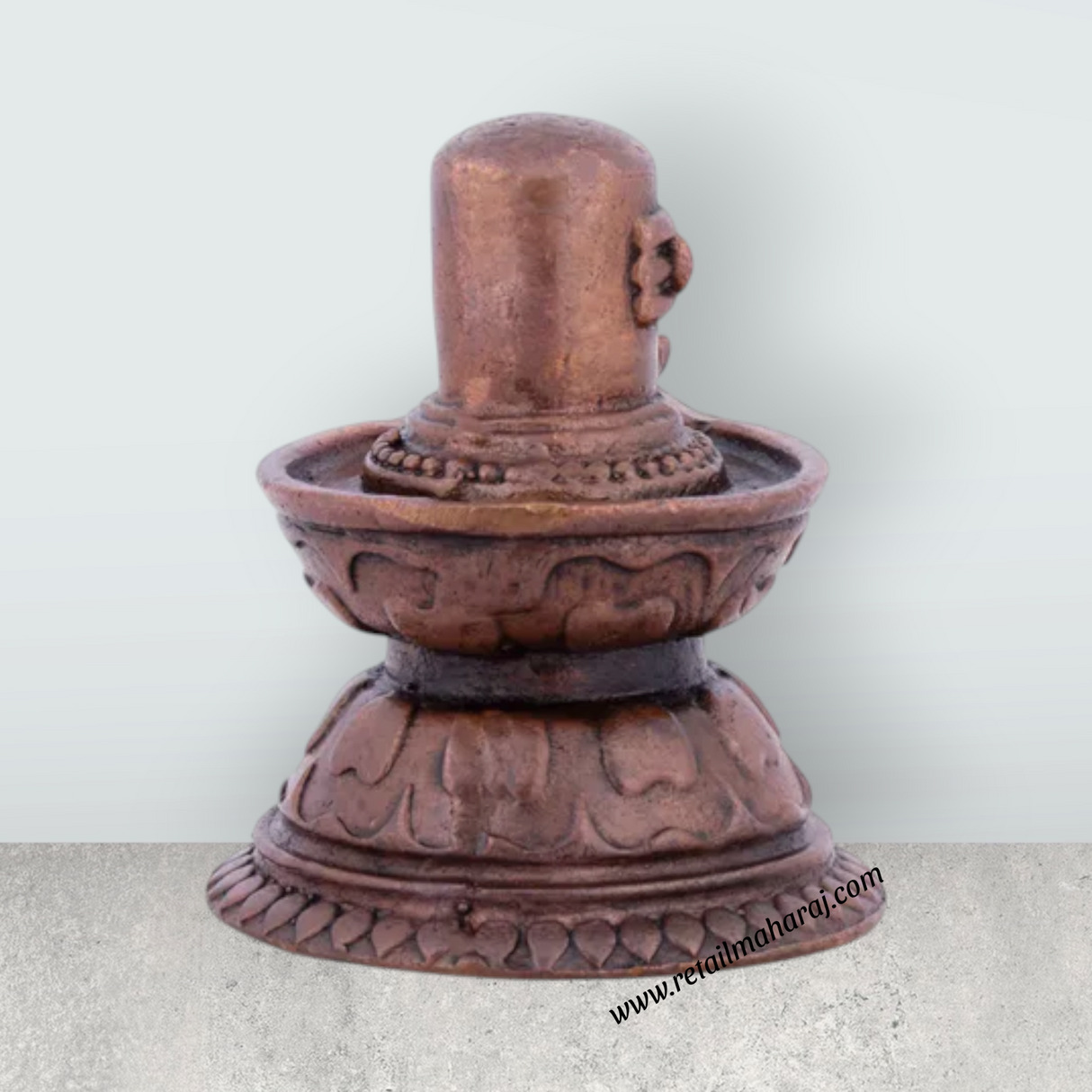 Shivling Statue – 2.5 x 2.5 Inches Copper Idol with Avudaiyar Nandi Face - Retail Maharaj