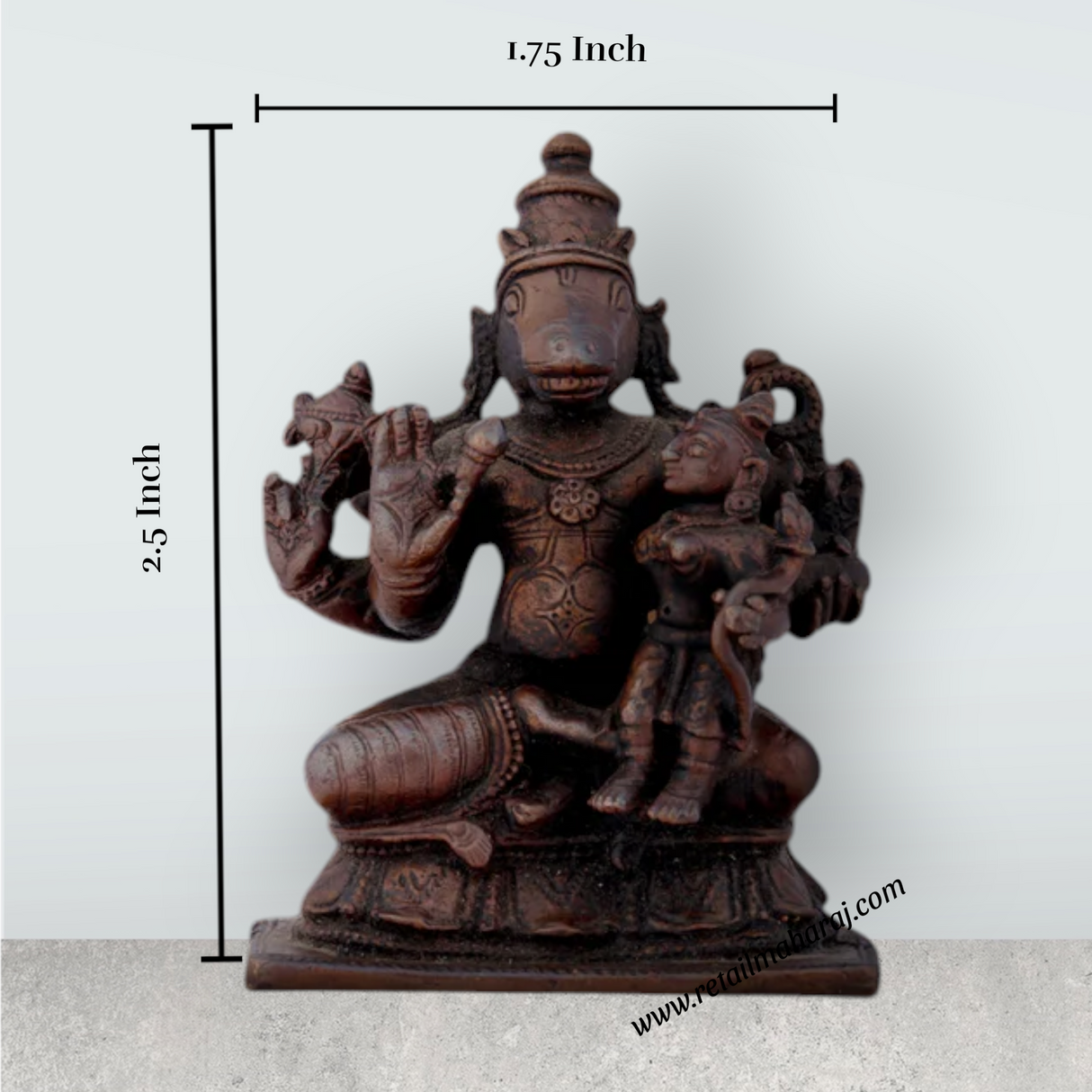 Lakshmi Hayagreevar Statue – 2.5 x 1.5 Inches Copper Idol - Retail Maharaj