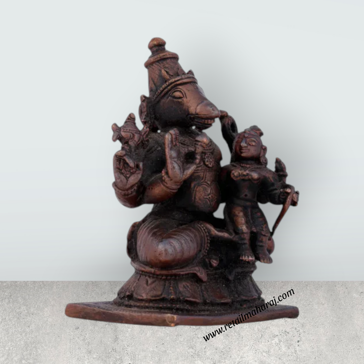 Lakshmi Hayagreevar Statue – 2.5 x 1.5 Inches Copper Idol - Retail Maharaj