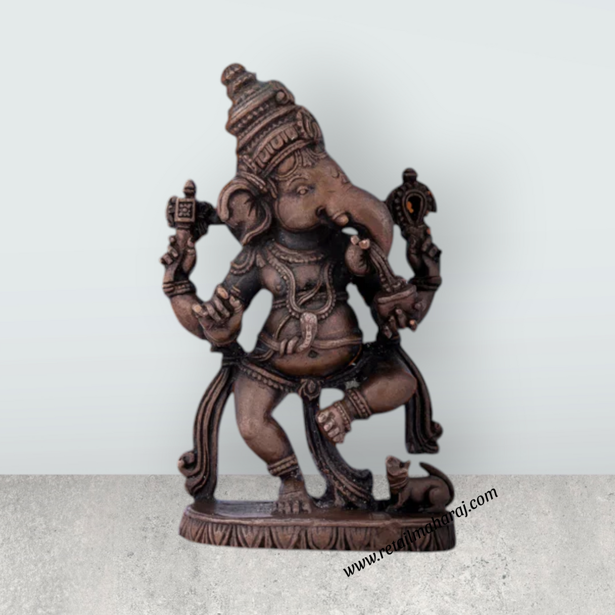 Dancing Ganesh Murti – 3 x 2 Inches Copper Idol Dancing Ganesha Statue for Pooja - Retail Maharaj