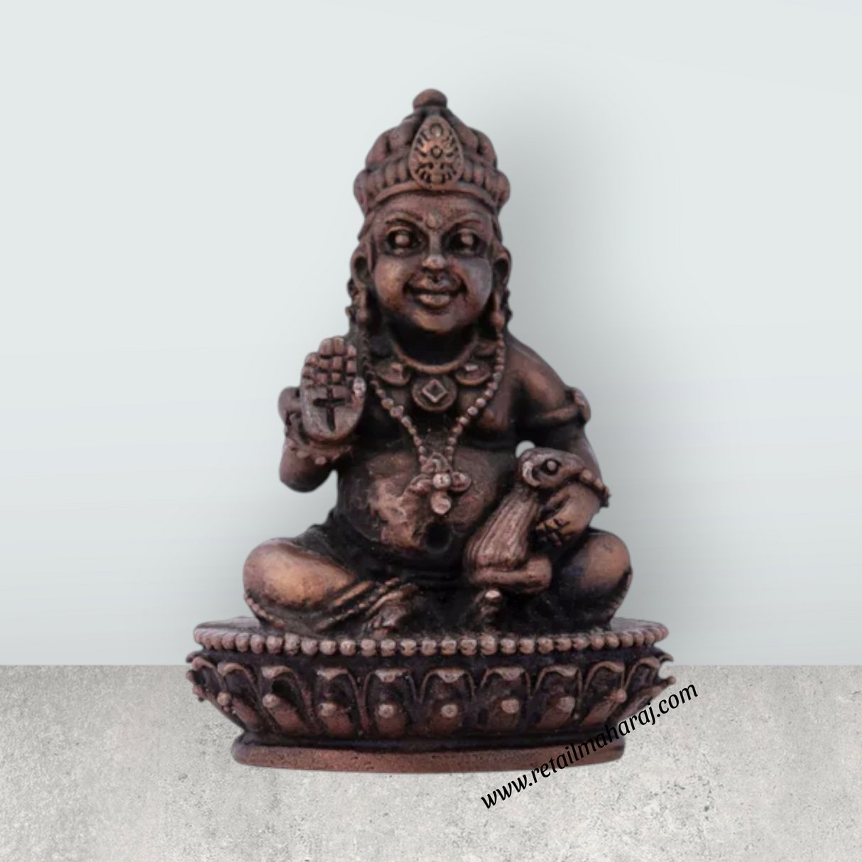 Kubera Statue – 3 x 2.5 Inches Copper Idol Kuberan Idol for Pooja - Retail Maharaj