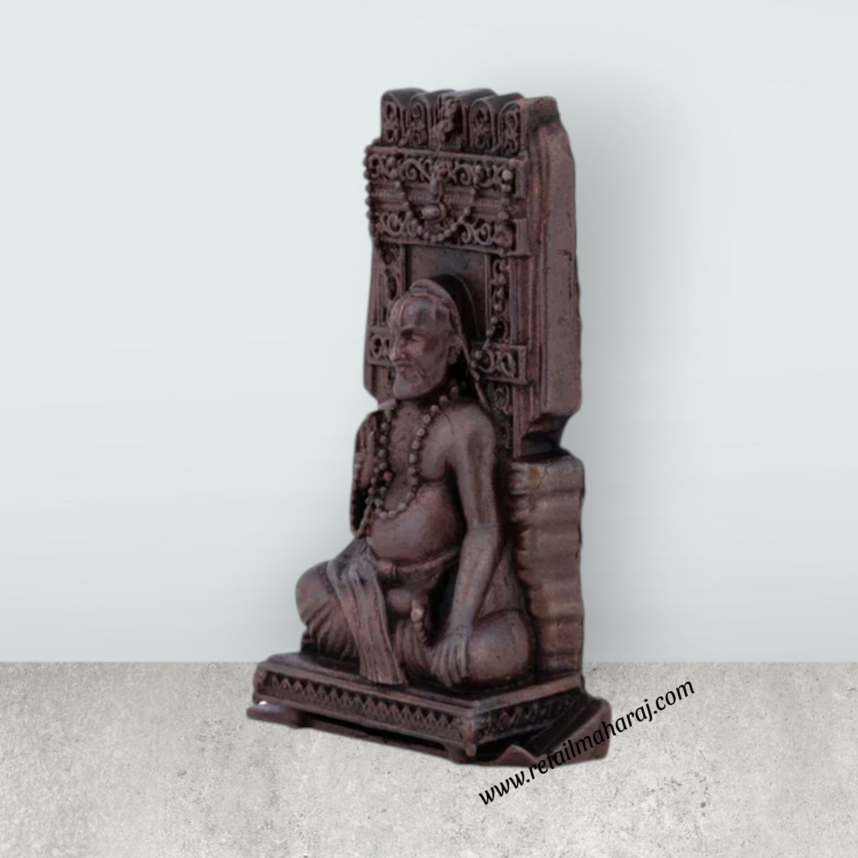 Raghavendra Swamy Idol – 3 x 1.75 Inches Copper Idol with Mandir for Pooja - Retail Maharaj