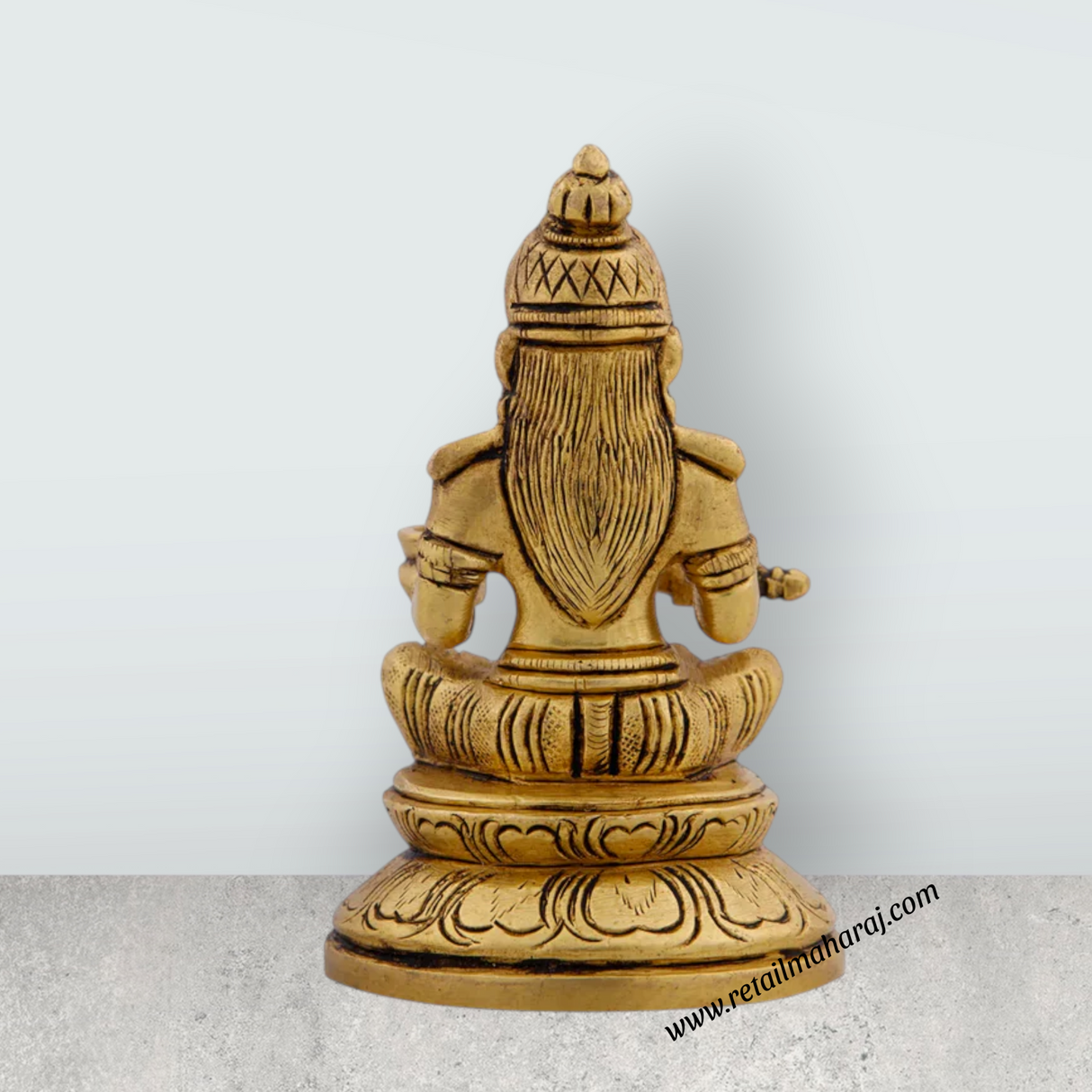 Annapurna Devi Murti - 4 x 2.5 Inches | Antique Brass Statue/ Annapoorani Idol for Pooja/ 500 Gms Approx - Retail Maharaj