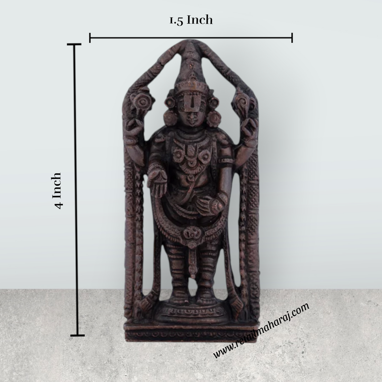 Balaji Murti – 4 x 1.5 Inches Copper Idol Balaji Idol for Pooja - Retail Maharaj