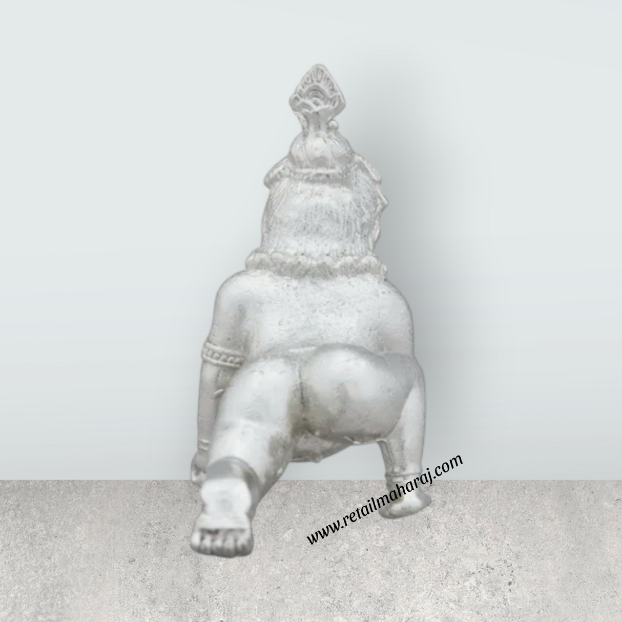 Crawling Krishna Idol - 1 x 2.5 Inches | Copper Idol/ Silver Polish Krishnan Statue for Pooja/ 35 Gms Approx - Retail Maharaj