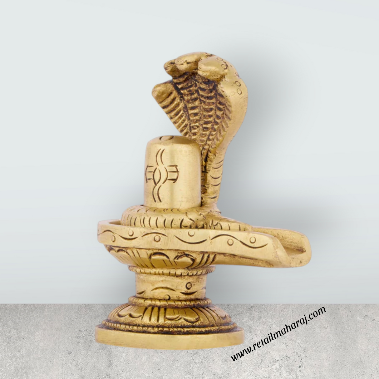 Shivling Idol - 3 x 2.5 Inches | Antique Brass Statue/ Sivalingam Statue - Retail Maharaj
