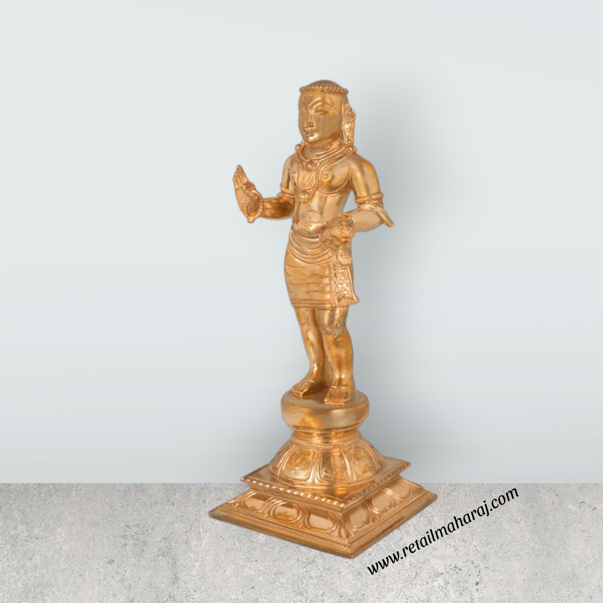 Manikkavacakar Murti - 10 x 4 Inches | Panchaloha Idol / Manickavasagar Statue for Pooja Room - Retail Maharaj