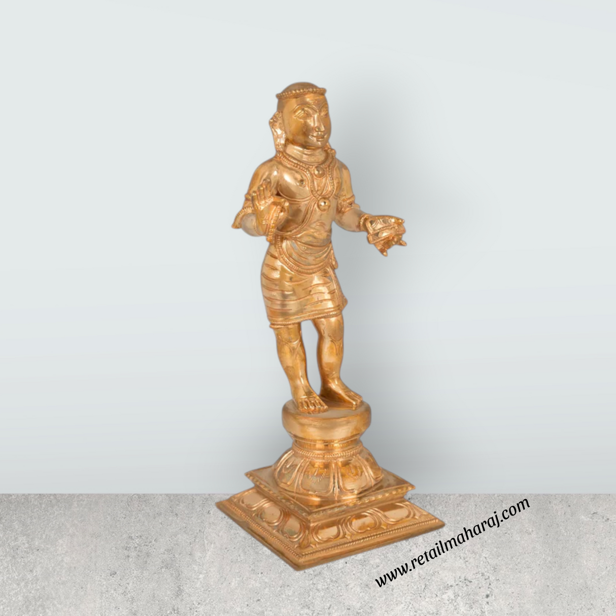 Manikkavacakar Murti - 10 x 4 Inches | Panchaloha Idol / Manickavasagar Statue for Pooja Room - Retail Maharaj