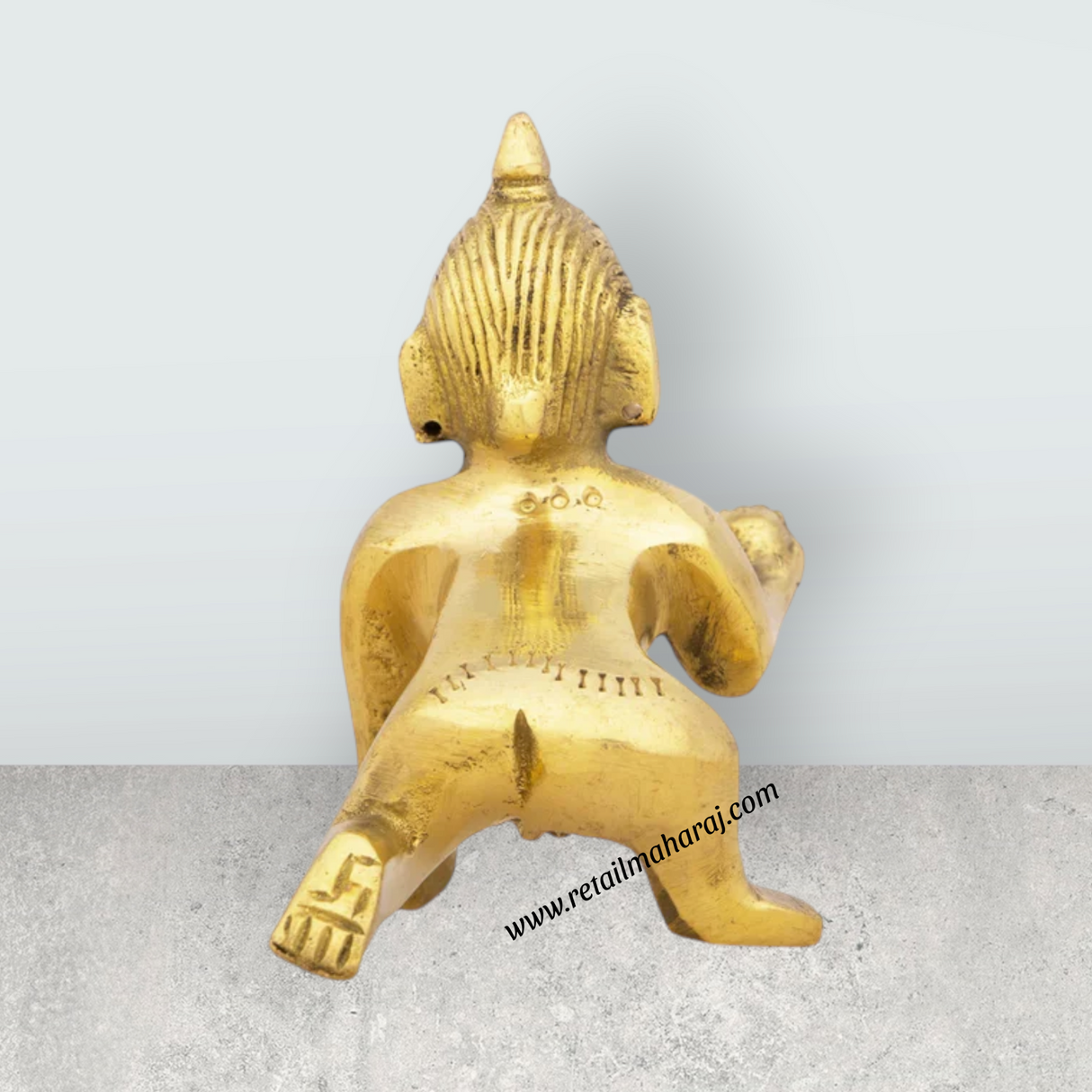 Crawling Krishna Murti - 1.5 X 1 Inches | Brass Krishna Idol/ Krishna Statue/ Laddu Gopal Murti For Worship - Retail Maharaj