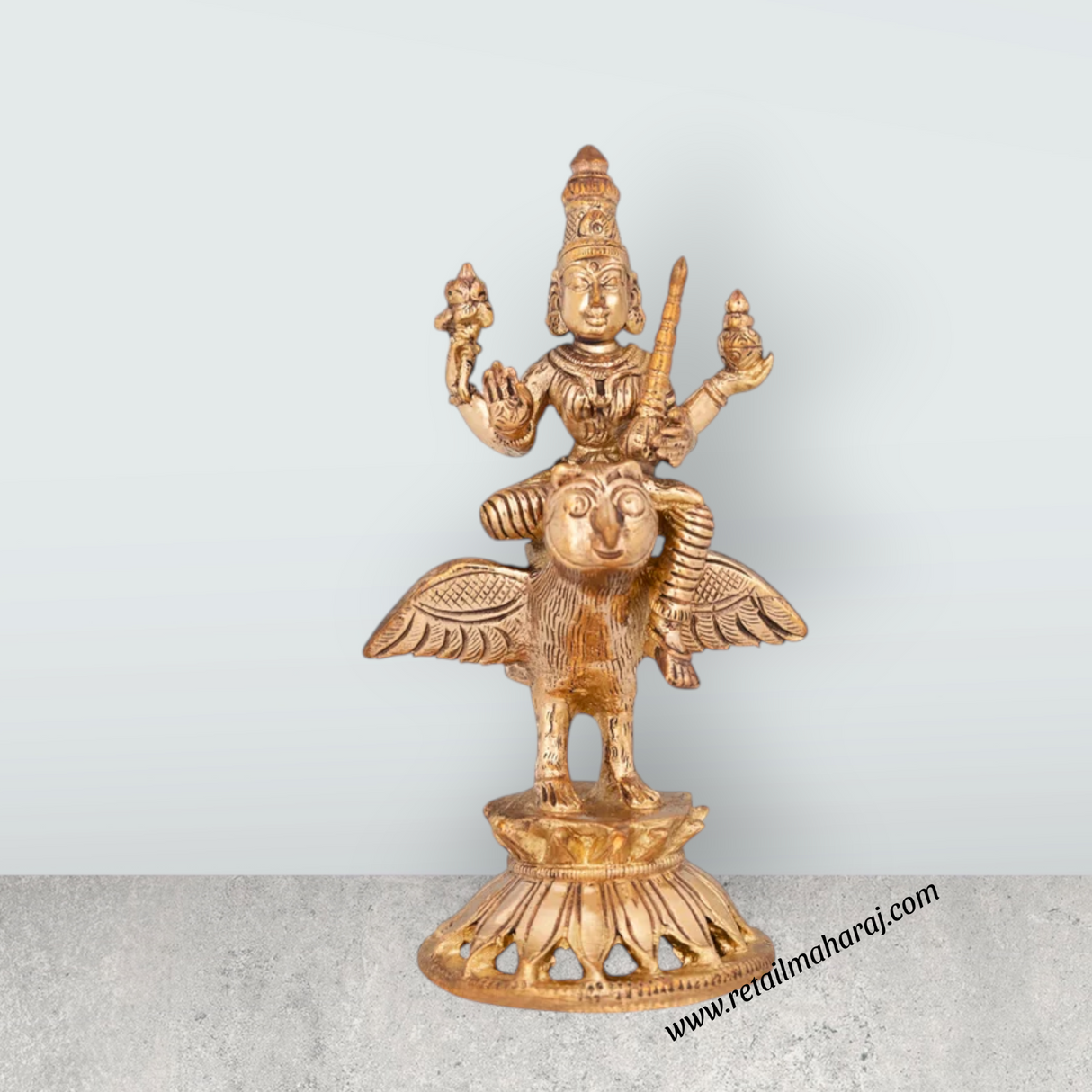 Lakshmi Sitting On Owl Base Murti - 5.5 x 3 Inches | Panchaloha Idol / Lakshmi Statue For Pooja - Retail Maharaj