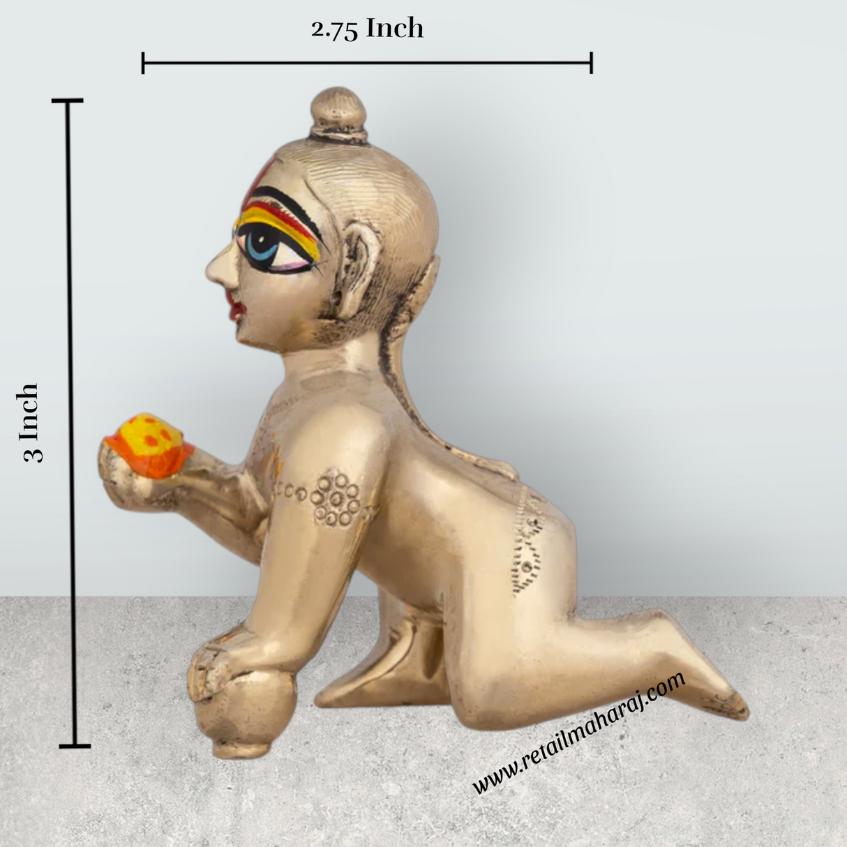 Appu Ganesh Murti With Base - 2 x 2.25 Inches | Brass Idol/ Ganpati Murti/ Vinayaka Statue for Worship