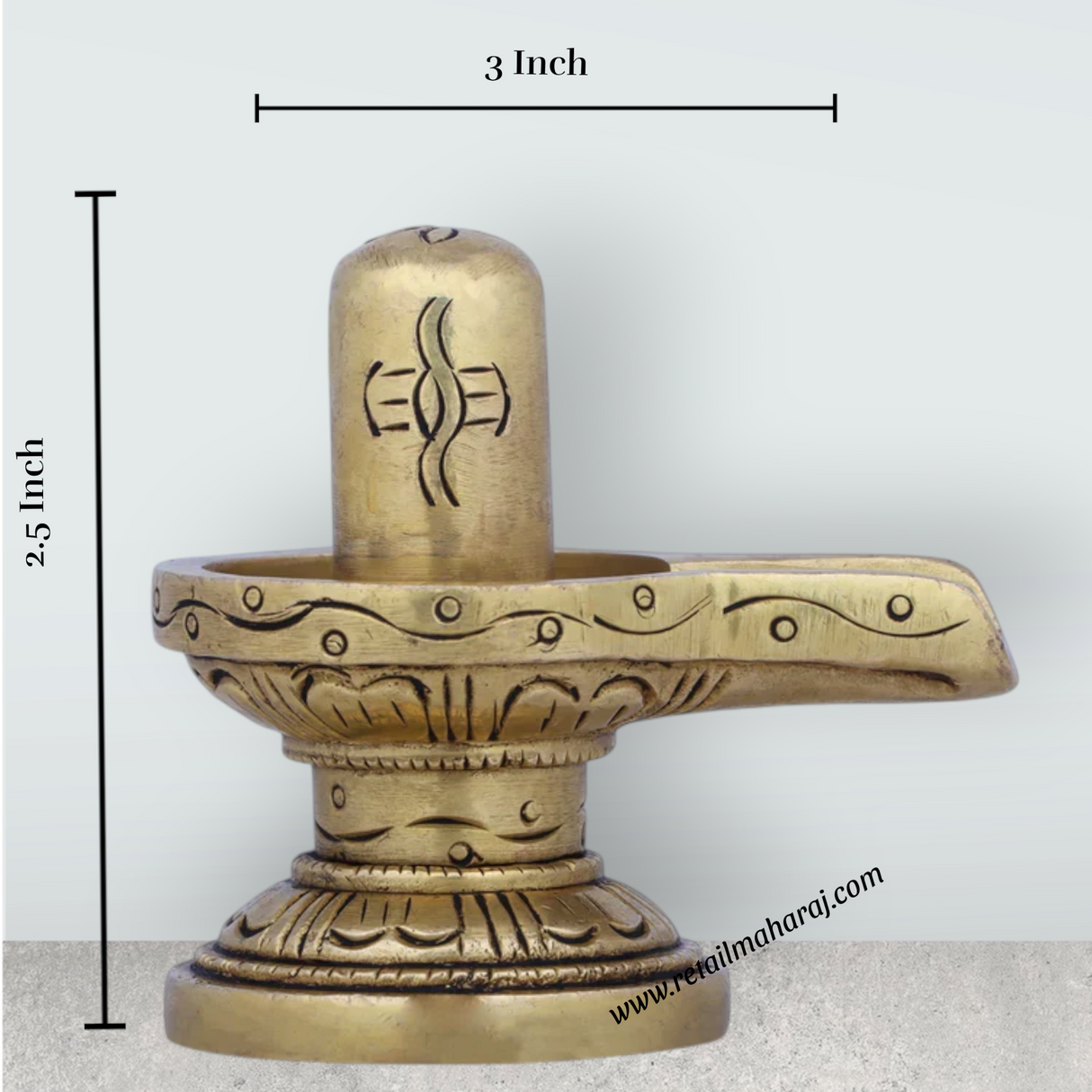 Shiv Ling Murti - 2.5 x 3 Inches | Antique Brass Idol/ Shiva Lingam Statue for Pooja/ 239 Gms Approx