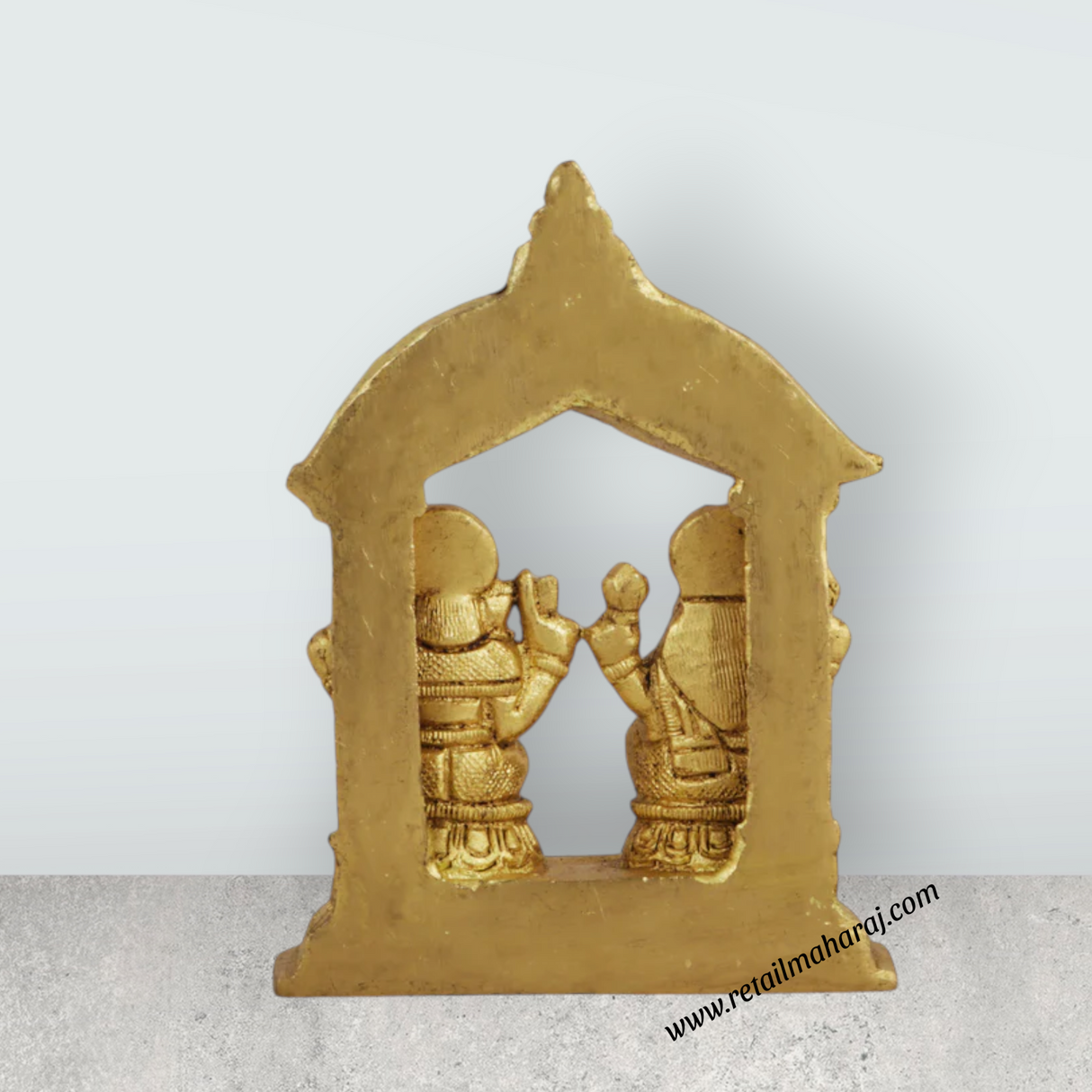 Lakshmi Ganesh Murti - 4.25 Inches | Antique Brass Statue/ Lakshmi Ganesh Murti/ 520 Gms Approx - Retail Maharaj