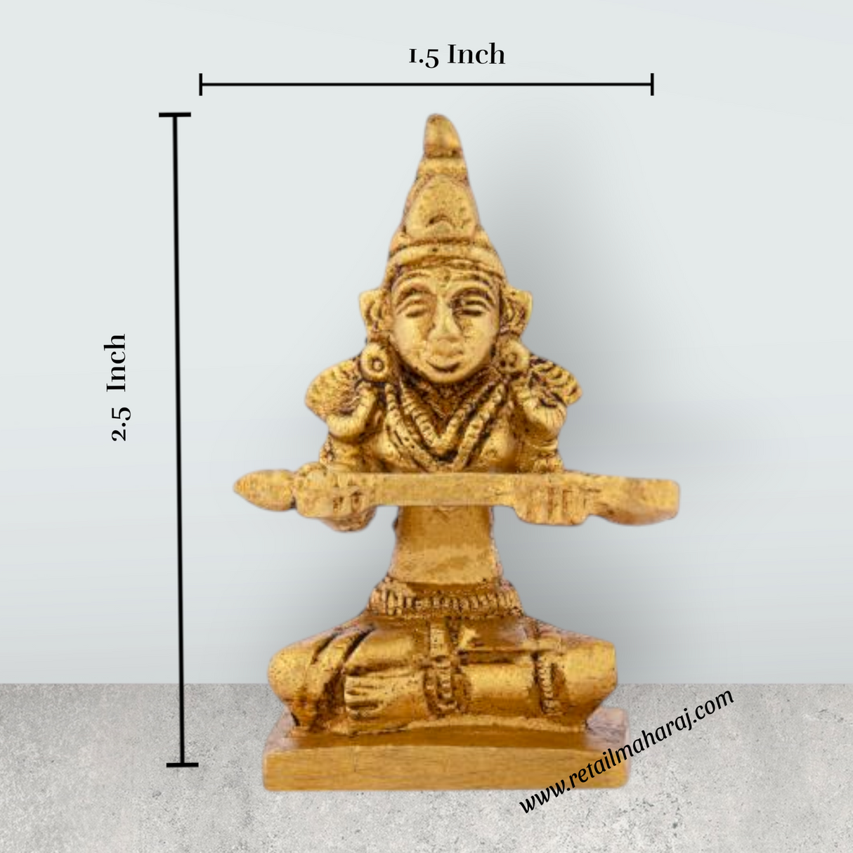 Annapuran Devi Murti - 2.5 x 1.5 Inches | Brass Idol/ Annapoorani Statue/ Annapurna Idol for Pooja - Retail Maharaj
