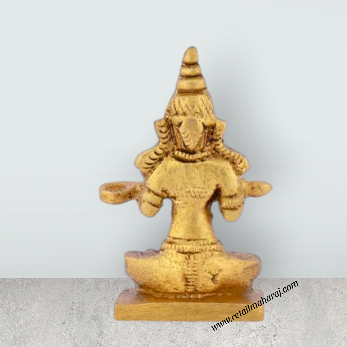 Annapuran Devi Murti - 2.5 x 1.5 Inches | Brass Idol/ Annapoorani Statue/ Annapurna Idol for Pooja - Retail Maharaj