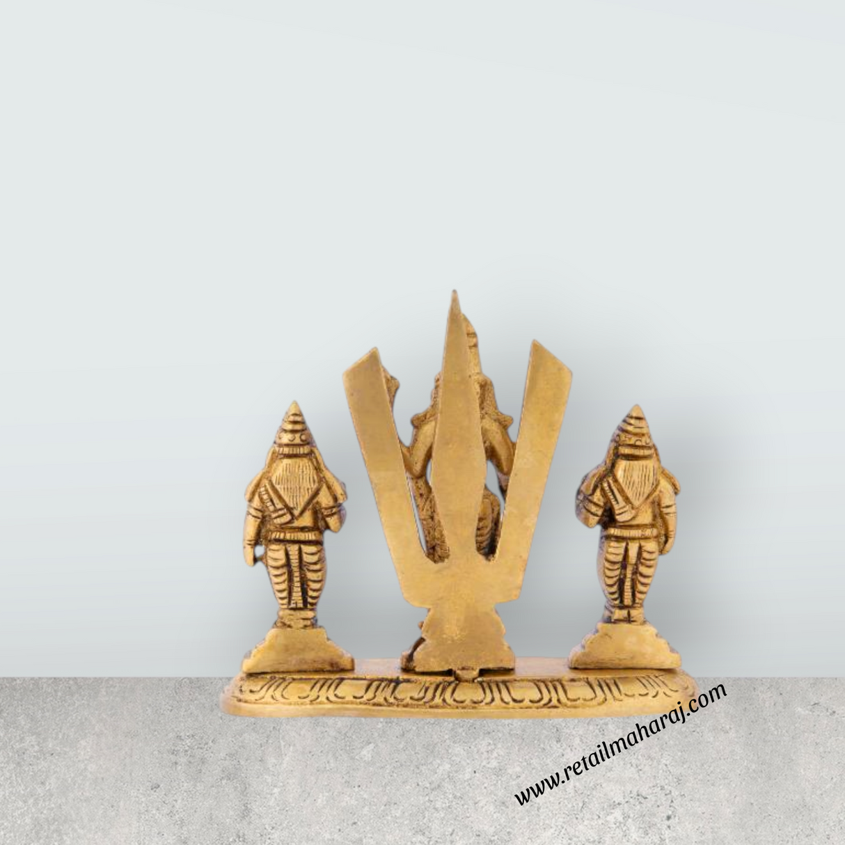 Balaji Murti - 3.5 x 4 Inches | Balaji Sridevi Boodevi with Namam/ Antique Brass Idol/ Balaji Statue for Pooja - Retail Maharaj
