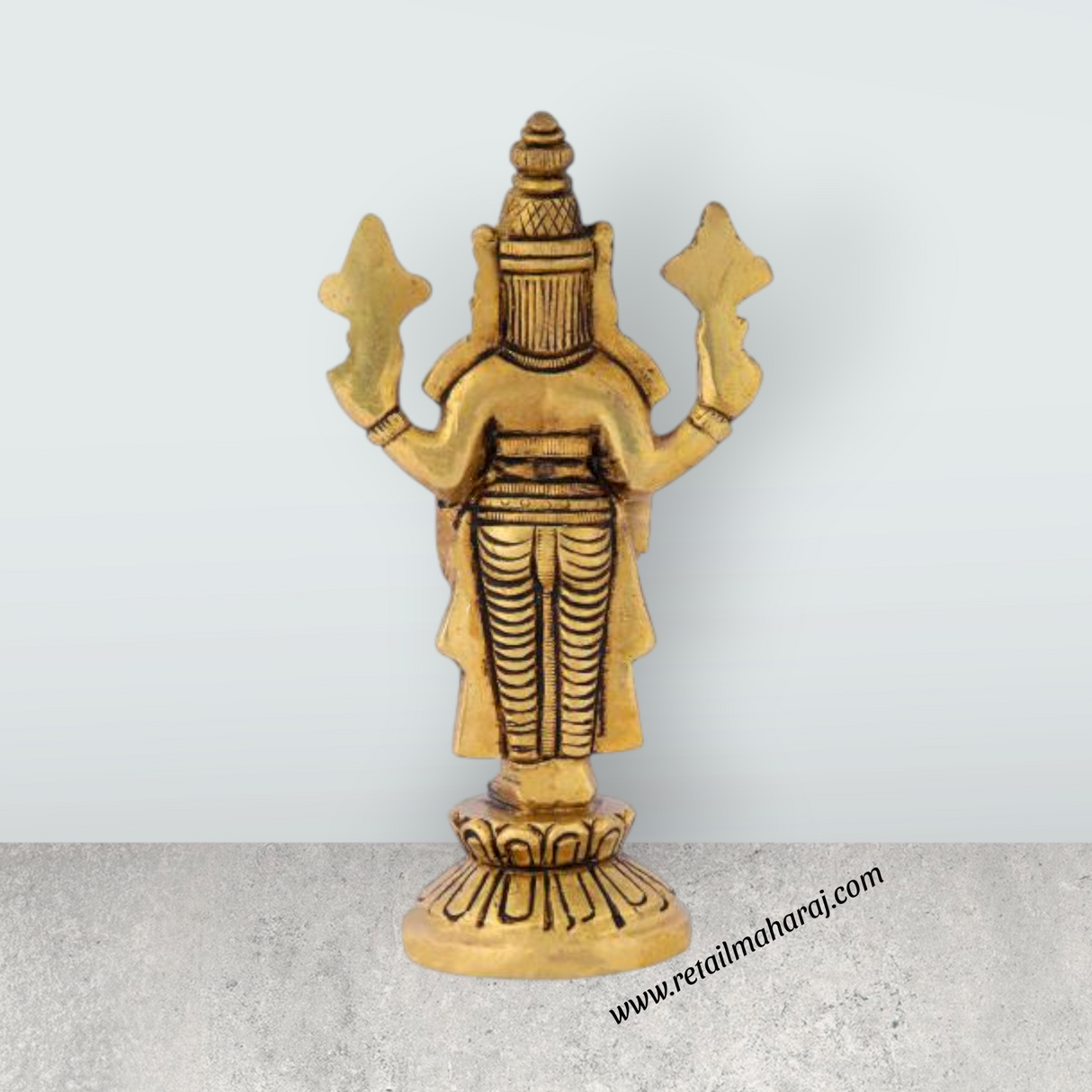 Balaji Standing - 5 Inches | Antique Brass Statue/ Balaji Idols for Pooja/ 375 Gms Approx - Retail Maharaj