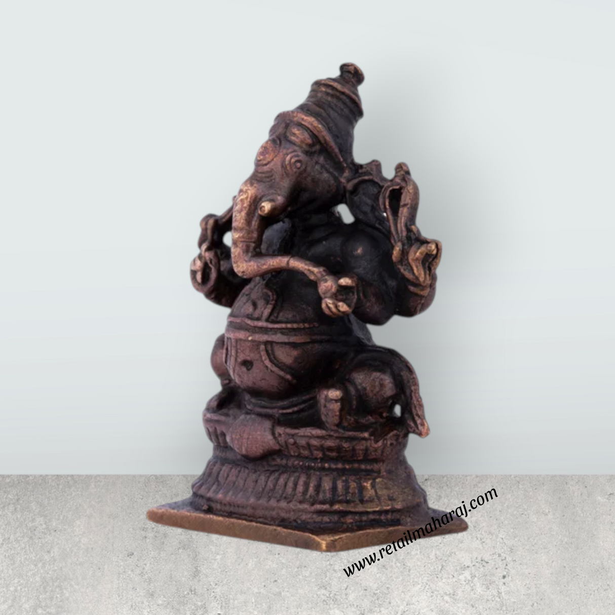 Ganesha Murti Statue – 1.5 x 1 Inches Copper Idol Vinayaka Idol for Pooja – 40 Gms Approx - Retail Maharaj