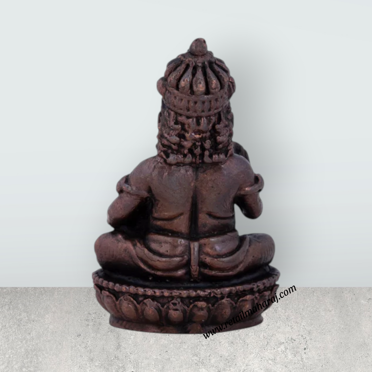 Kubera Statue - 1.5 x 1.25 Inches | Kuber Murti/ Copper Idol/ Kuberan Idol for Pooja/ 55 Gms Approx - Retail Maharaj