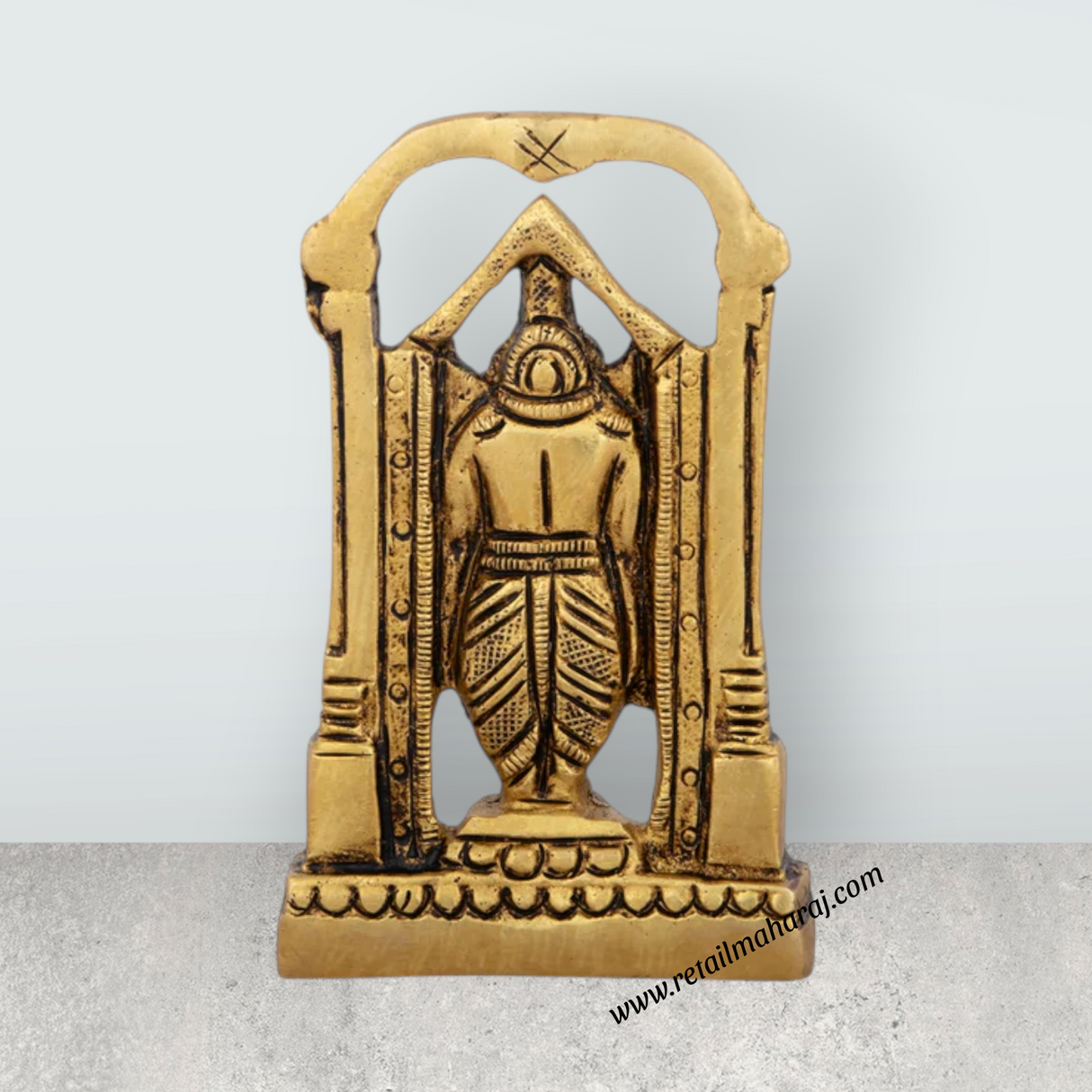 Balaji Murti - 3 x 2 Inches | Antique Brass Idol/ Standing Balaji Idol for Pooja/ 180 Gms Approx - Retail Maharaj
