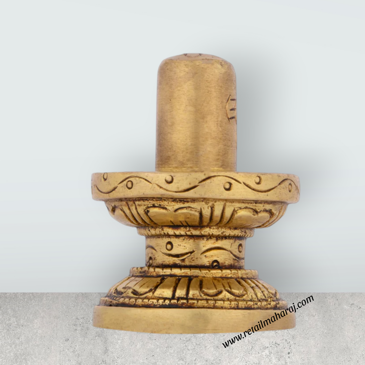 Shivling Statue - 2 x 2.25 Inches | Antique Brass Statue/ Mahadev Shivling Idol for Pooja/ 160 Gms Approx - Retail Maharaj