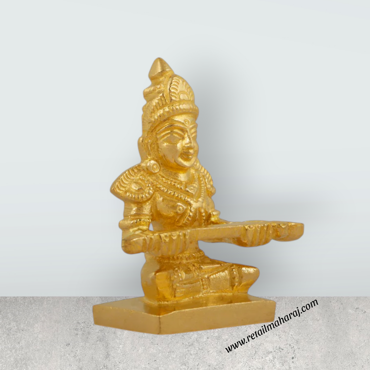 Annapuran Devi Murti - 2.5 Inches | Brass Idol/ Annapoorani Statue/ Annapurna Idol for Pooja - Retail Maharaj