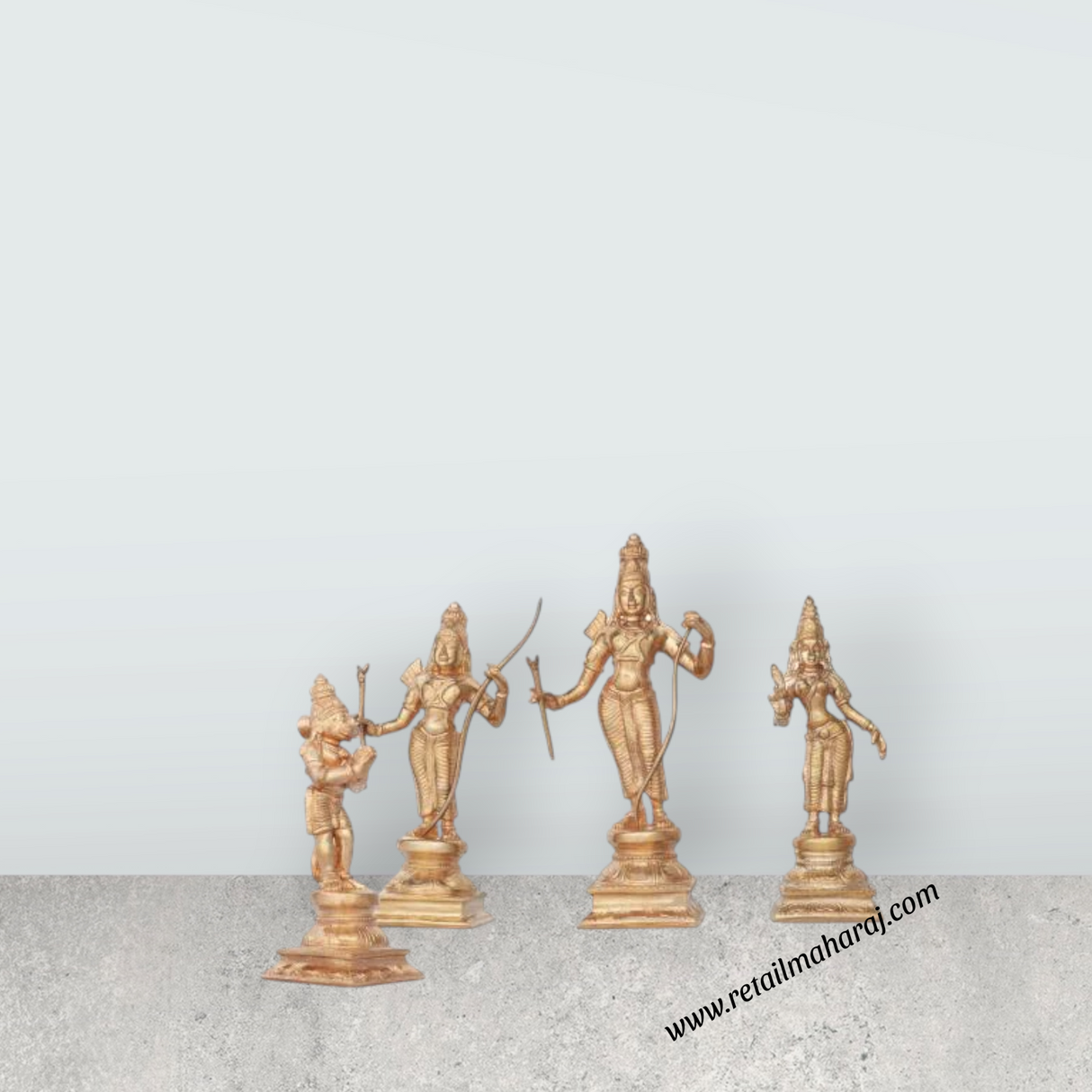 Ram Darbar Murti - 6 Inches | Panchaloha Statue/ Ram Darbar Idol for Pooja/ 1.350 Kgs Approx - Retail Maharaj