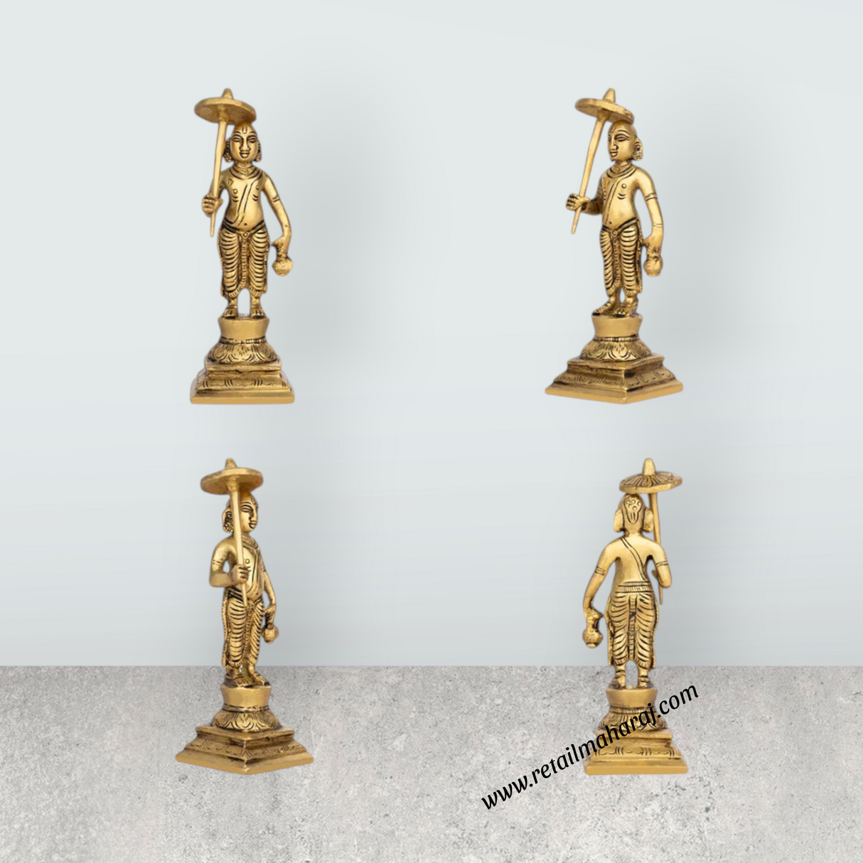 Dasavathaaram Murti Set - 6 x 2 Inches | Antique Brass Idol/ Vishnu Ten Incarnations Avatars Idols for Pooja