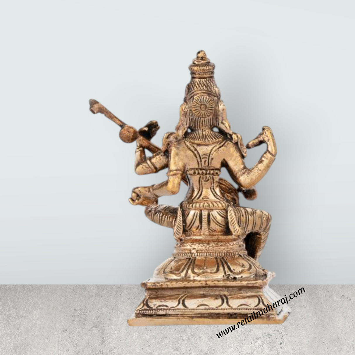 Saraswati Murti - 5 Inches | Panchaloha Statue/ Saraswati Idol for Pooja/ 550 Gms Approx - Retail Maharaj